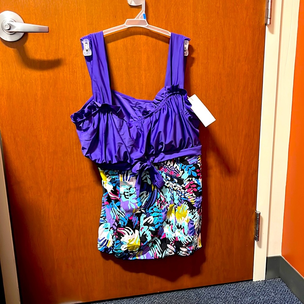 Women’s Tankini purple/multi 3X/20 Swimwear